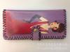 Nueva cartera de impresión hecha a mano escénica para estudiante mujer graffiti retro estilo étnico PU