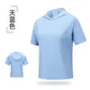 Camiseta Unisex Casual de Manga Corta Holgada de Verano Transfronteriza Moderna para Exteriores Running con Cuello Redondo y Capucha