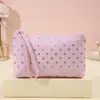 Bolsa de maquillaje fresca y sencilla con estampado de lunares para mujer, versión coreana, neceser con cremallera engrosada, bolsa de almacenamiento de cosméticos portátil para viajes