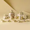 Taza de té de cerámica hecha en fábrica, Taza de maestro, Tetera pequeña, Bol con tapa de tres piezas para el hogar, Taza de té de oficina, Juego de té