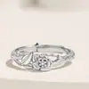 Anel de casal Rosa Espinhosa um par de moda nicho Anel aberto personalidade da moda anel de casal flor rosa