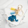 Llavero con colgante de elefante transfronterizo, bonito, para regalar en vacaciones, con animales, chapado en oro, para bolso de coche, llavero, adorno colgante.