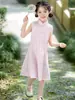 Nuevo Conjunto Qipao Estilo Chino para Niñas, Vestido Qipao Mejorado Estilo Nacional de Verano, Hanfu Estilo Jiangnan para Niña