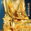 Buda de la Medicina totalmente dorado de una aldea de Tíbet, estatua de Buda de cobre "Luz Glaseada Tathagata" hecha a mano para decoración del hogar