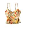 Chaleco deportivo estampado para mujer con almohadilla para el pecho, elástico, de secado rápido, para yoga, running, fitness, con diseño floral, para uso exterior en la espalda, con tirantes pequeños.