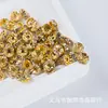 Miçangas Espaçadoras Vazadas com Strass e Cravejadas com Diamantes, Furo Reto, Base de Flor, Materiais para Miçangas DIY Feitos à Mão, Acessórios para Pulseiras, Miçangas Soltas, Joias