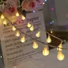 Cadena de luces LED de bola impermeable para exteriores, tienda de campaña, toldo de camping, luz decorativa ambiental, bola de burbuja de cristal, cadena de luces de colores
