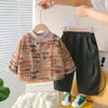 Conjunto Casual de 3 Piezas para Niños 2025 Nueva Moda Camisa de Manga Larga Ropa Elegante de Otoño de Moda para Niños Pequeños