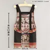 Delantal de cocina de algodón y lino estilo chino para cocina casera, delantal de cintura transpirable para mujer, vintage, resistente a las manchas, adecuado para ropa de trabajo de comedor y repostería
