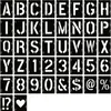 Juego Transfronterizo de 42 Piezas de Plantillas de Símbolos Alfanuméricos para Manualidades, Plantillas de Plástico para Pintar Letras, Letras Entrelazadas