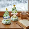 Árbol de Navidad de Vidrio Hecho a Mano Estirado con Alambre Zibo 6.5cm Adorno Giratorio de Cerámica Manualidades Creativas Navideñas Regalo