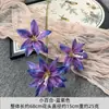 Flores Artificiais de Lírio Realistas com 3 Cabeças Impressas para Casamentos (Atacado), Flores Artificiais de Alto Padrão para Arranjos de Corredor e Decorações de Arco, Transfronteiriço