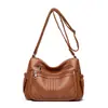 Bolso Nuevo de Cuero Suave para Mujer, Bolso de Moda para Madre de Mediana Edad y Mayor, Bolso Cruzado Casual de Hombro con Múltiples Bolsillos