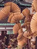 Suministros Creativos Chinos para Bodas Abanico de Papel Plegable DIY Tallado en Papel Marcadores de Carretera Chinos Decoraciones Florales Adornos Aéreos