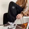 Calça jogger de veludo cotelê masculina para outono e inverno, com cós elástico, forrada com fleece, espessa, corte solto, calça comprida casual para homens