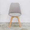 Silla Moderna Minimalista para Estudio, Café, Respaldo de Negociación, Ocio con Cojín Suave de Tulipán de Madera, Hecha de Superficie de Cáñamo + Madera de Haya