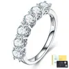 Amazon Etsy Temu Venta Caliente Transfronteriza Nuevo Anillo de Lujo Redondo de Moissanita de Plata S925