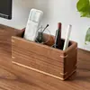 Caja de Almacenamiento de Escritorio de Madera Control Remoto Mesa de Centro de Oficina Papelería Artículos Varios Organizador de Compartimentos Caja de Almacenamiento Portalápices