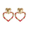 Moda Europeia e Americana Aço Inoxidável Ouro 18K Brincos de Coração Vazado Estilo Popular Ins Luxo Acessível Brincos de Alta Qualidade para Mulheres