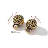 Botones tallados retro para Hanfu y cheongsam, botones redondos huecos de plástico estilo chino en dorado y plateado, botones decorativos para traje Tang cosidos a mano