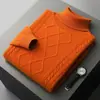 Suéter de Lana para Hombre Otoño/Invierno 2024 con Cuello Alto, Corte Holgado, Engrosado, Jersey de Negocios para Hombres Jóvenes y de Mediana Edad, Venta al por Mayor