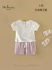 Xiafan Novo Estilo de Verão Conjunto de Roupas Infantis e para Crianças Pequenas Classe A, Conjunto de Duas Peças com Camiseta sem Mangas e Suspensório para Meninas Estilo Verão