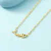Venta Directa de Fábrica Collar Hueso de Pescado Microincrustado con Circonita Estilo Coreano Simple y Elegante Estilo Bosque Estudiante Cadena de Clavícula Chapada en Oro para Mujer