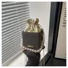Cordón Casual Moda Simple 2025 Elegante Nueva Personalidad Moderna Cadena de Perlas Bolso Pequeño Cuadrado Cruzado al Hombro
