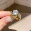 Anillo Redondo Abierto Retorcido Incrustado con Circonita, Anillo de Gama Alta de Nicho, Lujo Ligero Exquisito, Joyería de Moda Personalizada al por Mayor