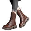 Botas Martin Estilo Comercio Exterior Transfronterizo 2025 con Forro Polar, Botas de Media Caña Acolchadas de Algodón, Botas de Nieve de Suela Gruesa para Mujer