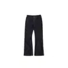 5495 # Jeans acampanados elásticos negro lavado, pantalones rectos de corte ajustado para mujer, adecuados para ir al trabajo, 6XK22047