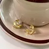 Aretes Metálicos Plegados para Mujer, Diseño de Nicho, Pendientes Multicapa Populares de Moda con Forma de Semicírculo en C, Pendientes Elegantes