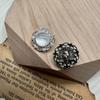Botón de metal con perla hueca redonda, estilo Chanel, pequeño, para mujer, para traje, cárdigan, suéter, cuello de manga grande, ropa, joyería, hebilla