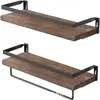 En Stock Estilo Europeo Estante Decorativo Flotante Divisor de Baño Estante de Almacenamiento Cocina Sala de Estar Hierro Forjado Montado en Pared Estante de Exhibición de Adornos