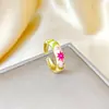 Anillo Ladrillo de Diseño Nicho de Alta Gama Lujo Accesible para Mujer Moda Europea y Americana Creativo Zirconia Chapado en Oro Anillo Abierto Ajustable