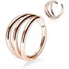 Acero Inoxidable Bisagra de Tres Anillos Hebilla Divisoria Aro para Nariz Pendiente Segmentado Piercing Anillo para Cartílago Conjunto Combinado de Pinza para Oreja Transfronteriza