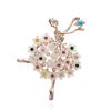 Broche de Personaje de Moda Transfronteriza Europea y Americana Broche Creativo de Niña Bailarina Perla Pedrería Pintura al Óleo Accesorios Versátiles Venta al por Mayor