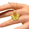Desvanecimiento Lento Producto Nuevo Tiktok Estilo Mariposa Hueca Dorado Arena Colgante Versátil Accesorio de Alta Gama Venta al por Mayor Transfronteriza