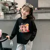 Camiseta de Manga Longa para Meninas, Coleção Primavera e Outono 2026, Top 100% Algodão para Meninas Jovens, Camiseta Básica Versátil para Moda Casual
