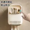 Caja de Almacenamiento para Palillos Hogar Cocina Soporte para Palillos Caja de Almacenamiento para Palillos y Cucharas Soporte para Palillos con Drenaje Montado en Pared