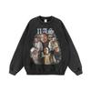 Rap Hip-Hop Retro Jet Impressão Direta Algodão Pesado Rua Moletom Com Capuz Ombro-caído All-match Americano Manga Comprida Moletom Com Capuz Inverno