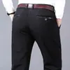 Pantalones casuales para hombre de talla grande, muy elásticos, pantalones largos para hombres corpulentos, elásticos, adecuados para primavera y otoño, talla 42, de cintura alta, talla extragrande