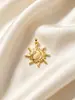 Pingente Sol Banhado a Ouro 18K com Preservação de Cor Transfronteiriço, Pingente Vintage Deus Sol Cravejado com Diamantes, Acessórios para Joias DIY, Fornecimento de Comércio Exterior