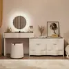 2026 Nuevo Tocador de Madera Maciza Dormitorio Simple Moderno Pequeño Estilo Crema Mesita de Noche Mesa de Maquillaje Tocador Gabinete Integrado