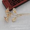 Doze Deuses das Flores Grampo de Cabelo Cobre com Preservação de Cor Acessórios de Joalheria Feito à Mão DIY 41*75mm Grampo de Cabelo de Jade Grampo de Cabelo de Flor Coroa de Cabelo B2809