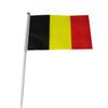 Bandeira da Bélgica bandeira bandeira de mão poliéster impressão frente e verso mastro de plástico direto da fábrica pode amostra
