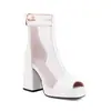 33 Comercio Exterior 2023 Zapatos Amazon 47 Sandalias Europeas y Americanas Sandalias de Tacón Alto Cremallera Trasera Malla Boca de Pez Verano Negro