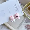 Presilhas de Cabelo Fofas de Urso e Coelho em Creme para Pijama, Presilhas Doces e Divertidas para Meninas, Grampos de Cabelo Estilo Cartoon Ins