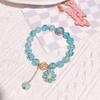 Pulseira Borboleta Cristal Olho de Gato Douyin Feminina Design de Nicho Ins Pulseira Luar Cinza Pulseira DIY Presente Estudante