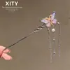 Nuevo Pasador de Pelo con Borla de Mariposa Degradado Chino Estilo Antiguo Estilo Perla para Recogido Accesorios para el Cabello Hanfu Qipao